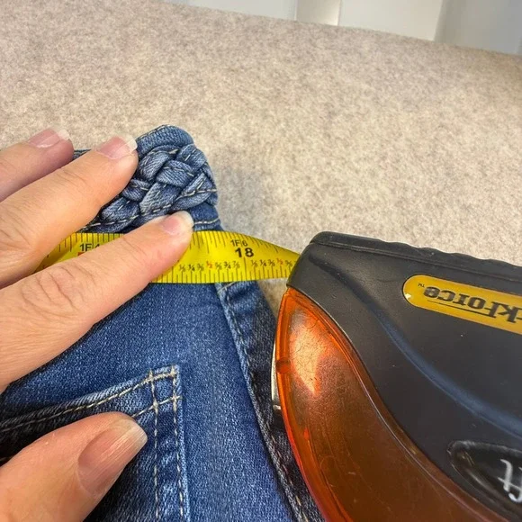 D.Jeans Womens Wide Leg Braided Waist Patch Pocket Denim Blue Jeans Size 14 - Picture 6 of 8